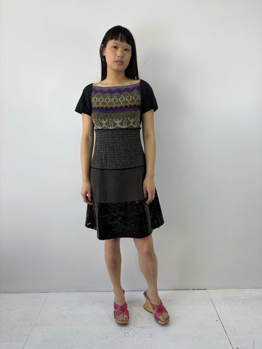 multi-media sequin dress