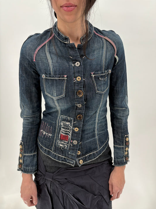 denim embroidered jacket