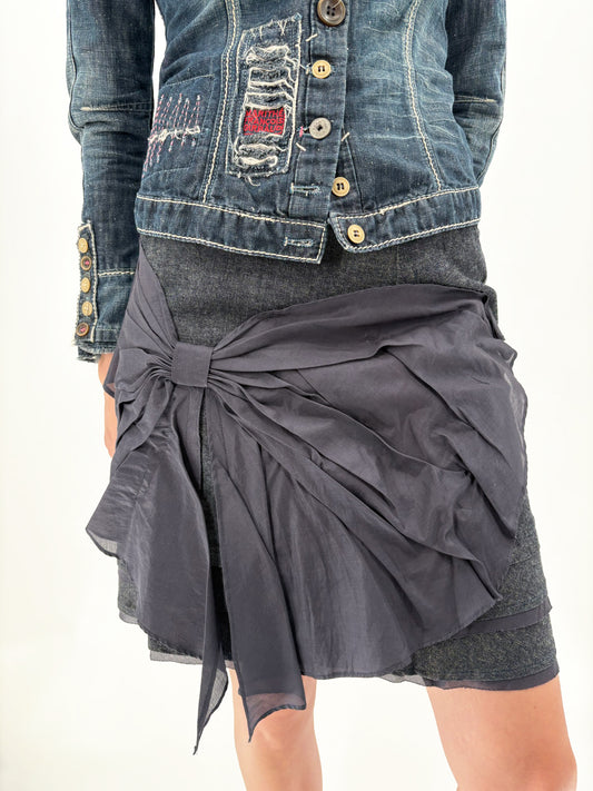 denim bow skirt