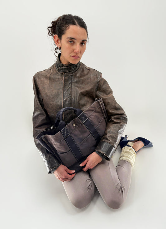 large faded fourre tout bag