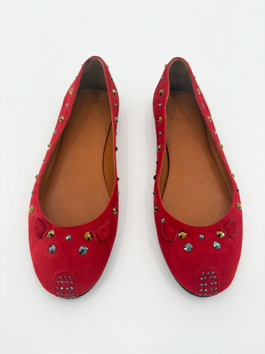 studded mouse ballet flats
