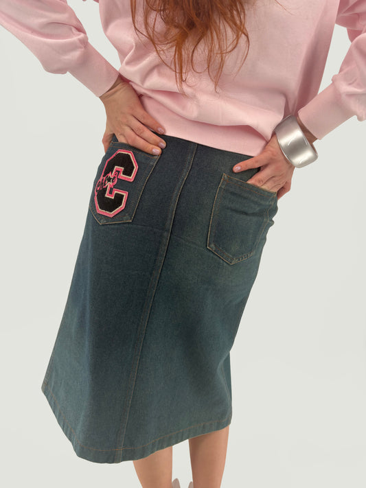 fw 2001 varsity patch skirt
