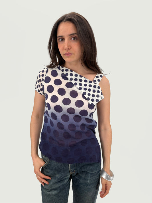 asymmetric short sleeve top