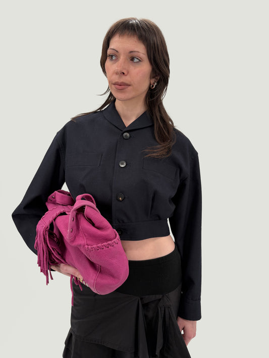 cropped collared jacket