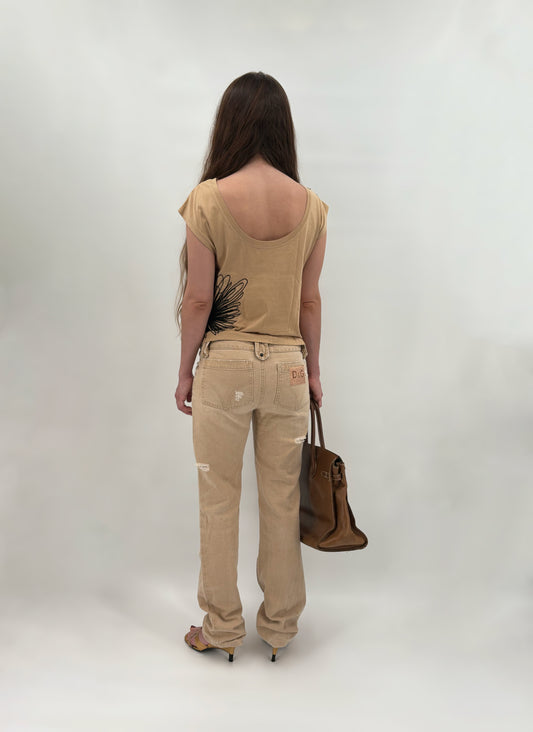 distressed lightweight jeans