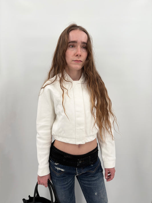 2014 white bomber jacket