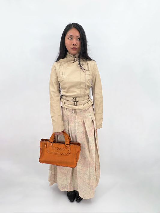 belted leather jacket