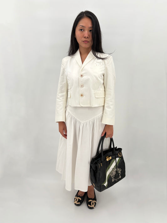 long drop waist skirt