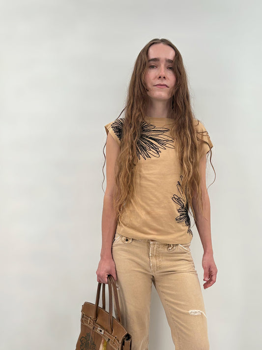 floral embroidered top